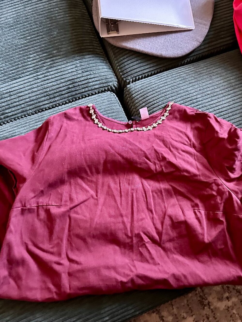 Maroon Corduroy XXL Dress In Size XXL